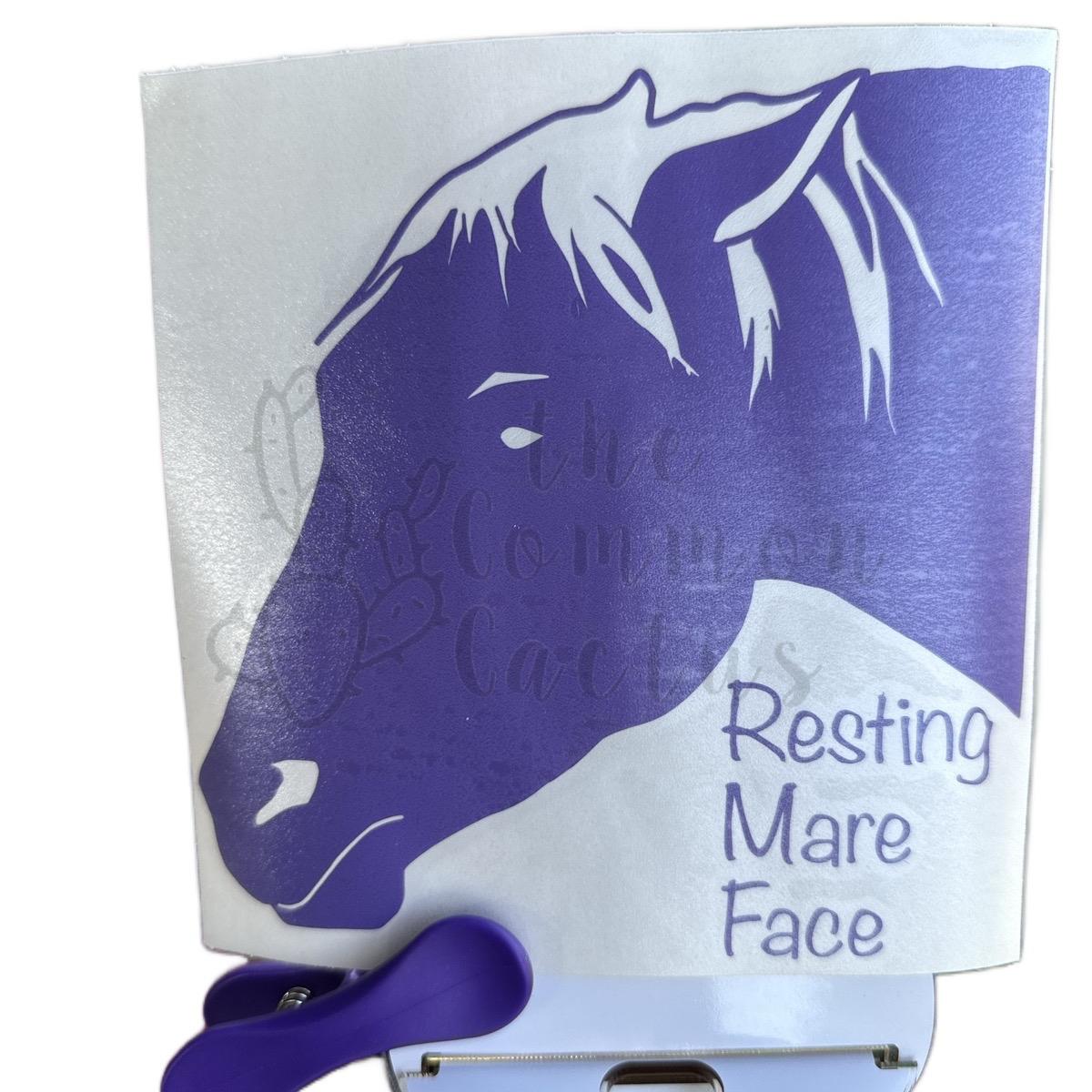 Resting mare face decal custom hand drawn