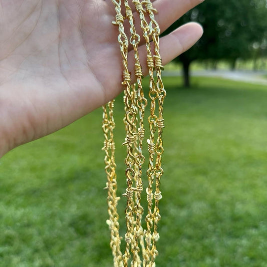 Gold Barbed Wire Necklace