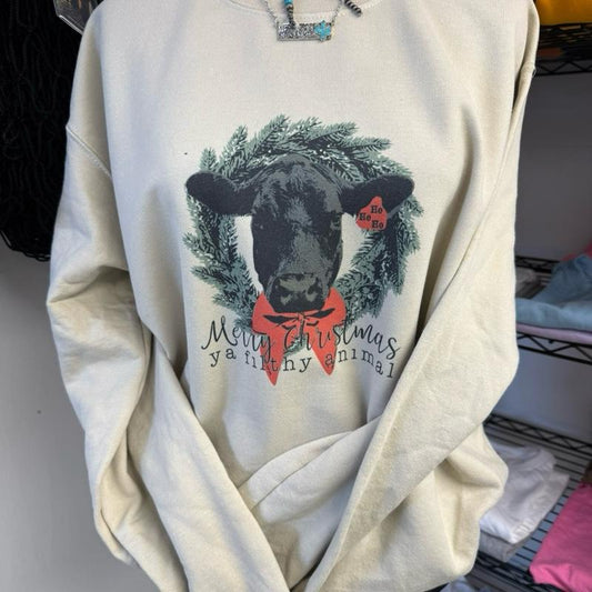 Merry Christmas ya filthy animal tees and crewnecks