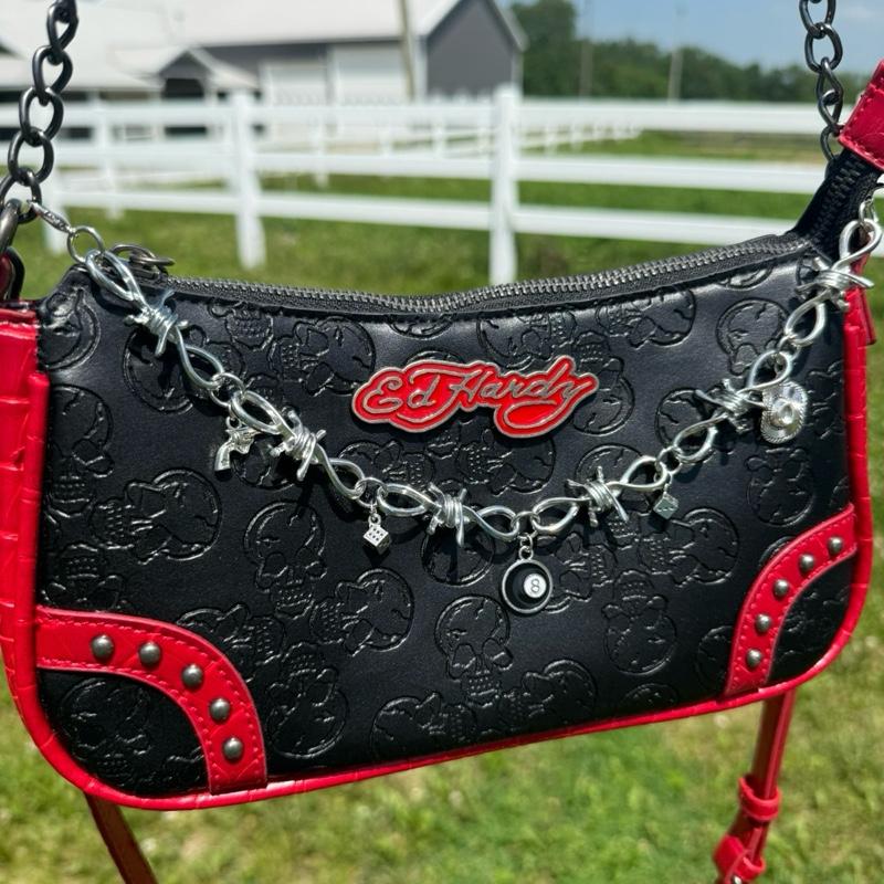 Barbed wire purse chain charm