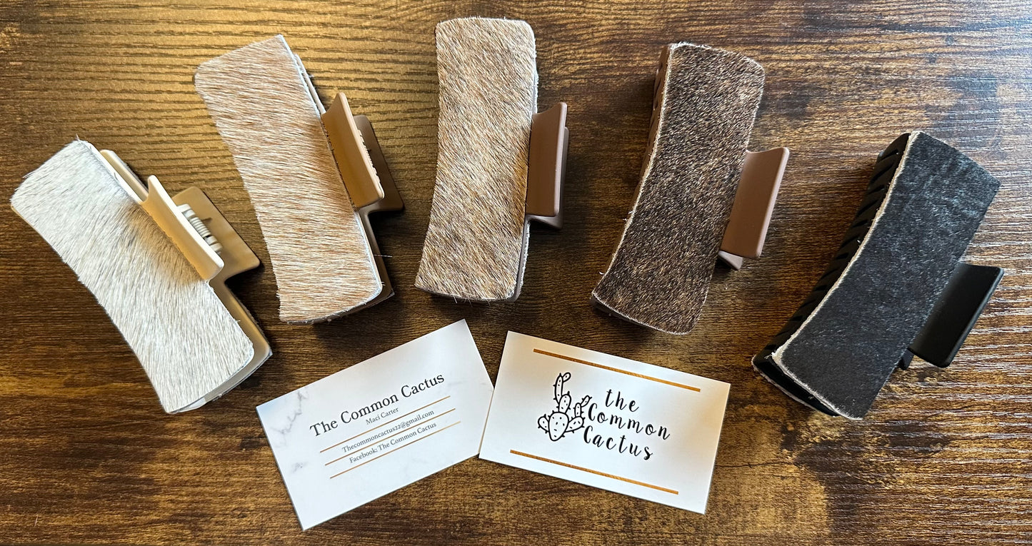 Cowhide Claw Clips